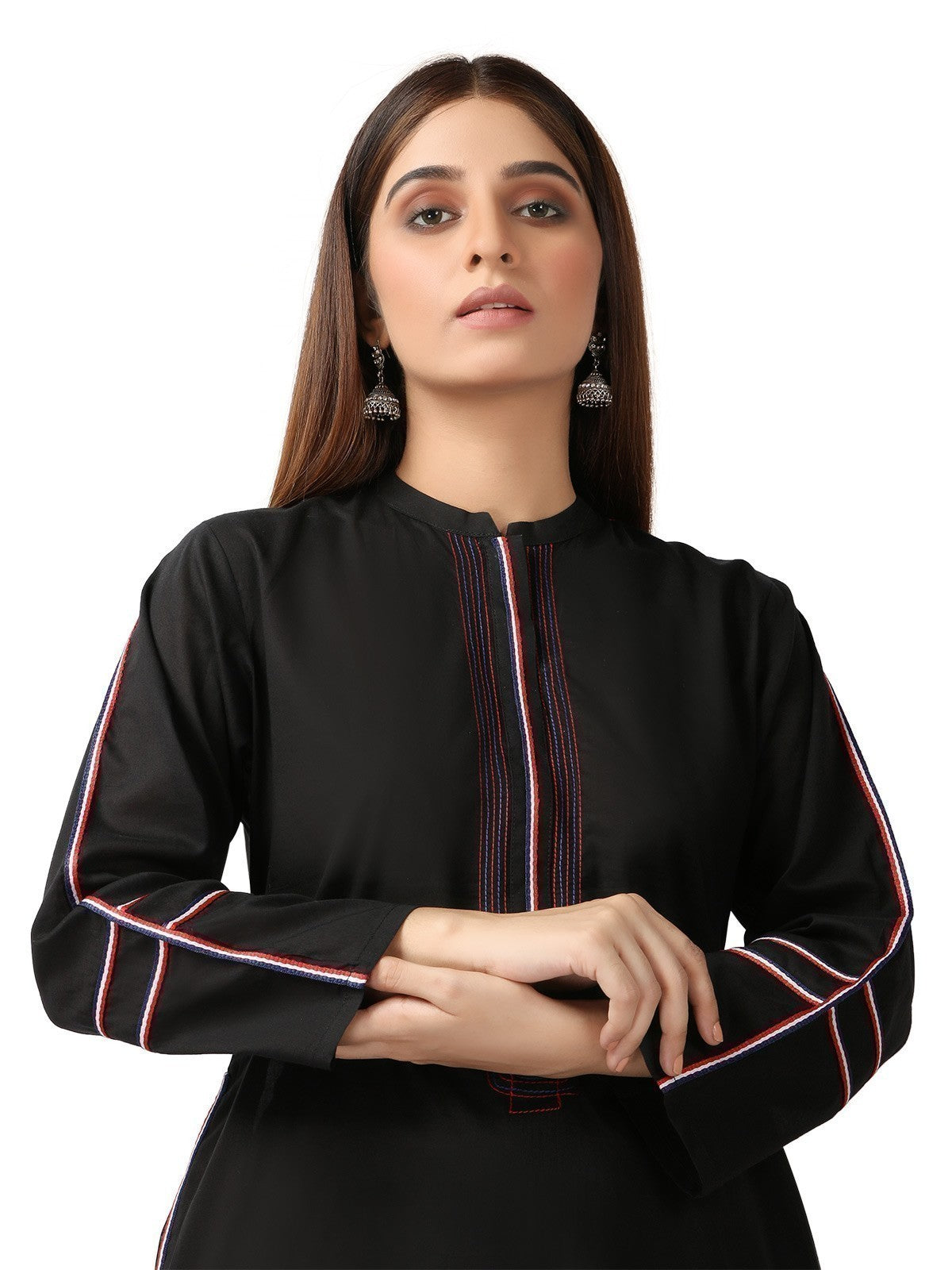 Edenrobe - Pret 1Pc Printed Black Shirt - ELTK19-67011