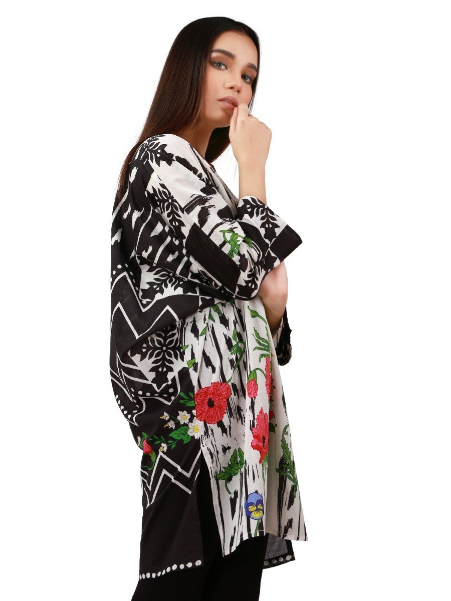 Edenrobe - Pret 1Pc Printed Black Shirt - ELTKA19-66767