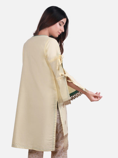 Edenrobe - Pret 1Pc Embroidered Yellow Shirt - ELTKE19-66307