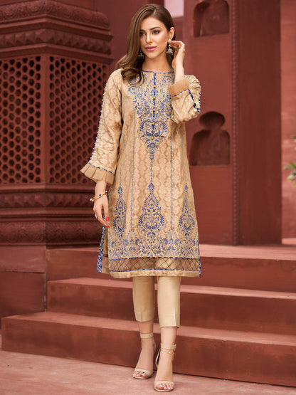 Edenrobe - Pret 1Pc Embroidered Jacquard Shirt - ELTKE19-66335