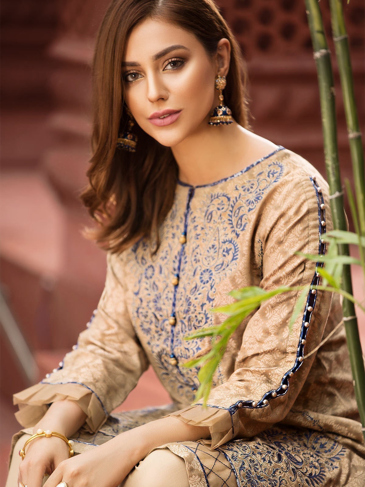 Edenrobe - Pret 1Pc Embroidered Jacquard Shirt - ELTKE19-66335
