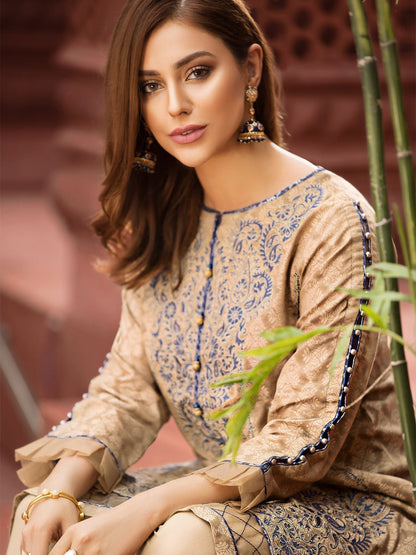 Edenrobe - Pret 1Pc Embroidered Jacquard Shirt - ELTKE19-66335
