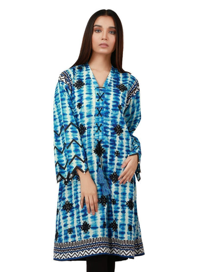 Edenrobe - Pret 1Pc Embroidered Blue Shirt - ELTKE19-66446