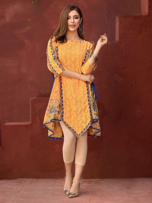 Edenrobe - Pret 1Pc Embroidered Orange Shirt - ELTKE19-66569
