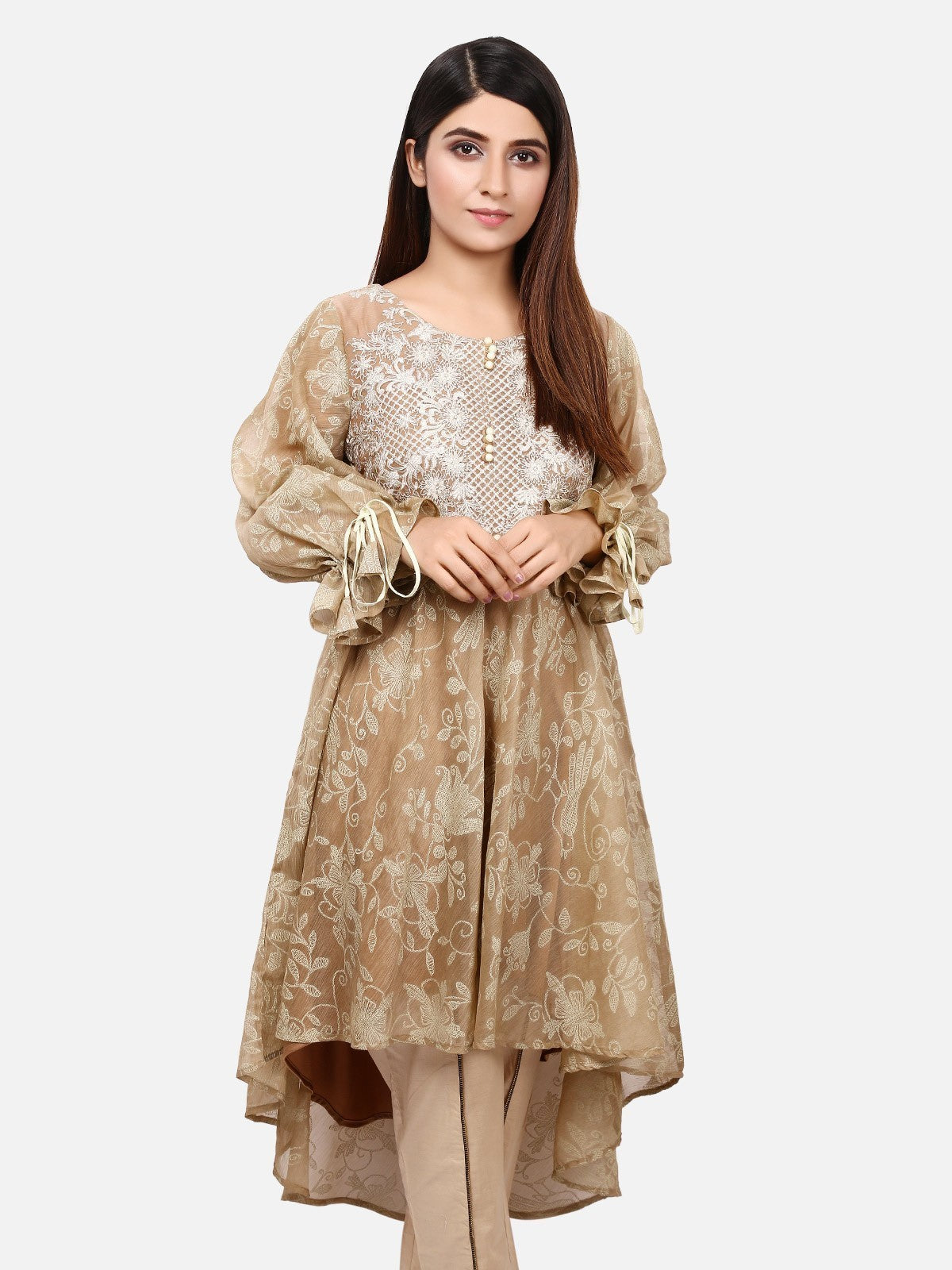 Edenrobe - Pret 1Pc Embroidered Rayon Shirt - ELTKE19-66661