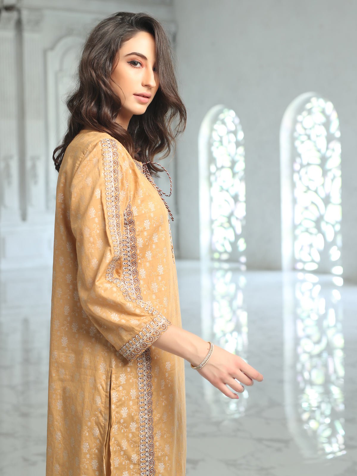 Edenrobe - Pret 2Pc Embroidered Jacquard Shirt Trouser - ELTKE19-66719 (2-PCS)