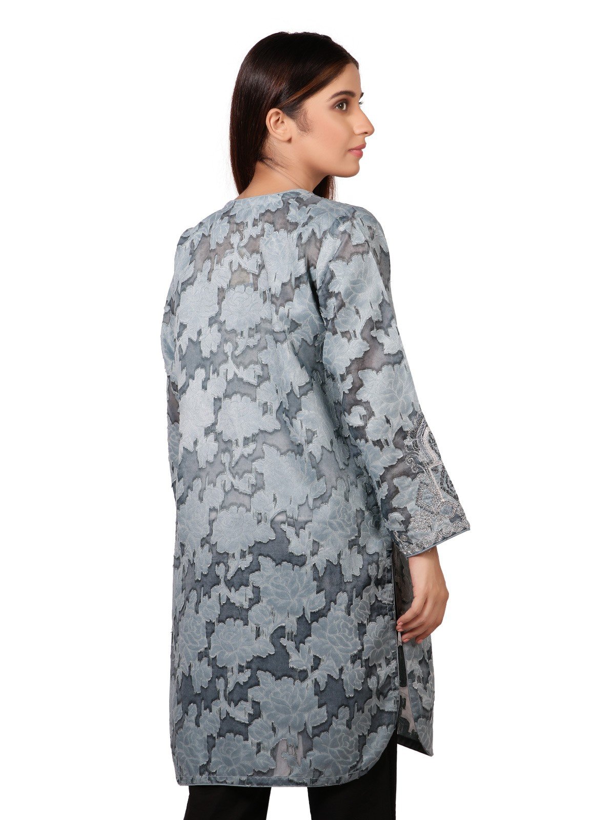 Edenrobe - Pret 1Pc Embroidered Jacquard Shirt - ELTKE19-66724