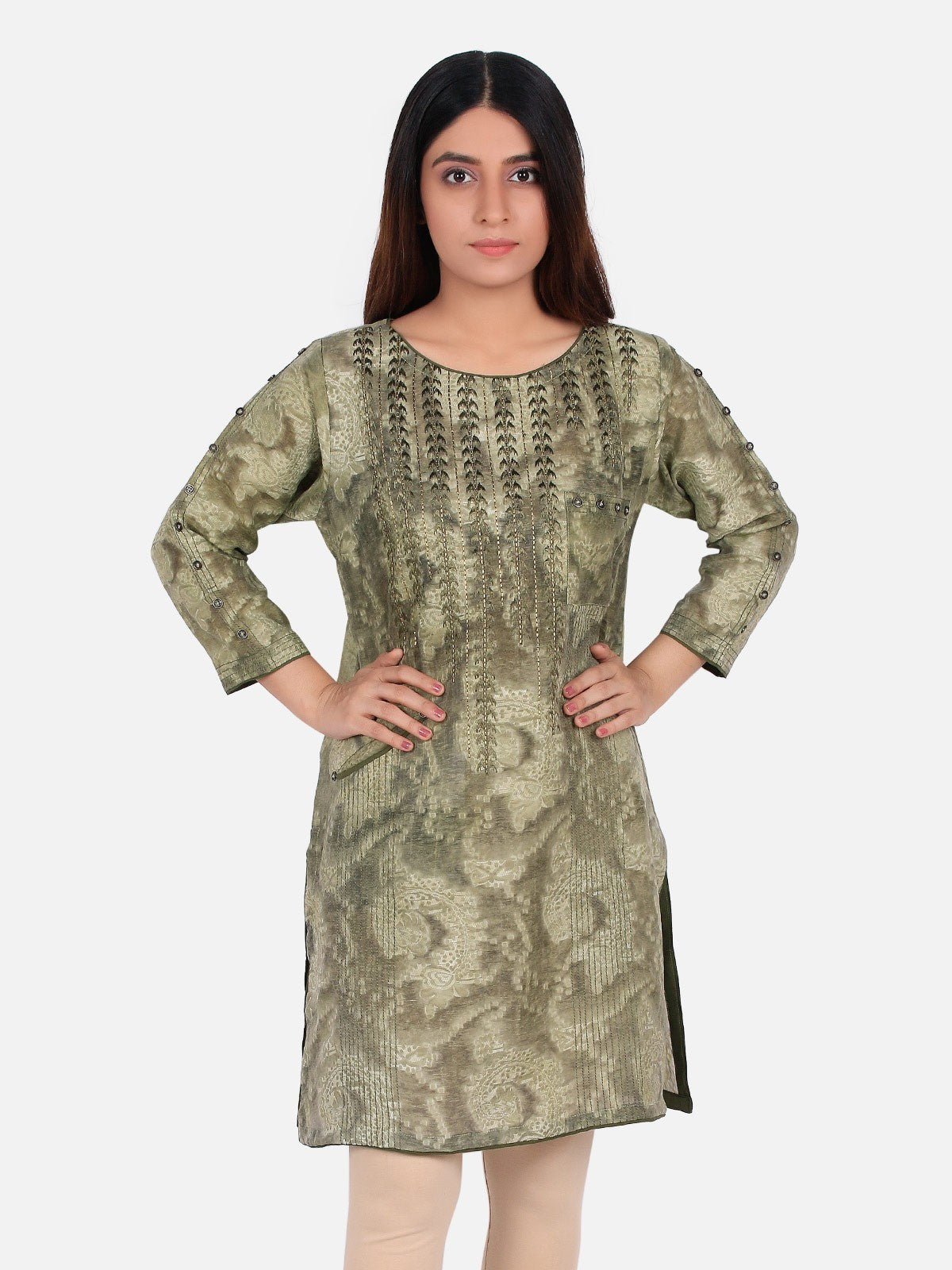 Edenrobe - Pret 1Pc Embroidered Jacquard Shirt - ELTKE19-66732
