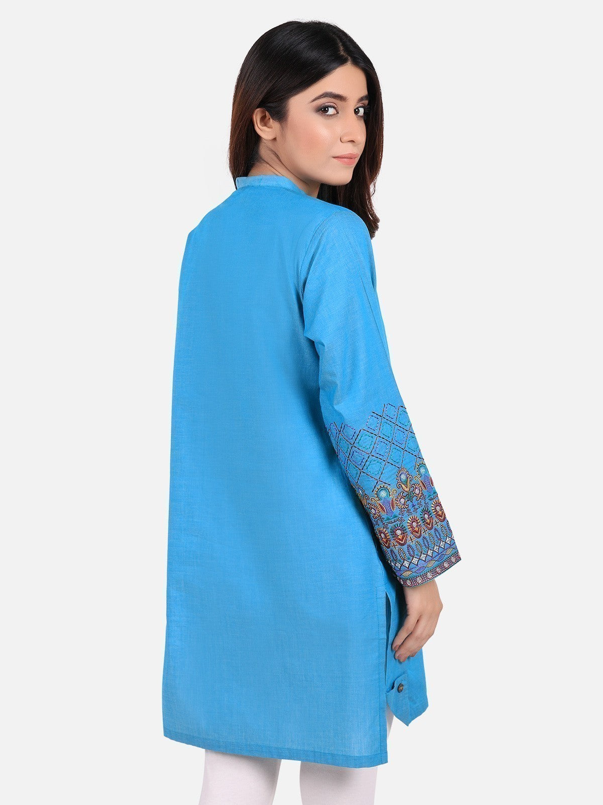 Edenrobe - Pret 1Pc Embroidered Blue Shirt - ELTKE19-66736