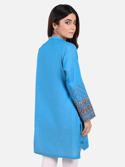 Edenrobe - Pret 1Pc Embroidered Blue Shirt - ELTKE19-66736