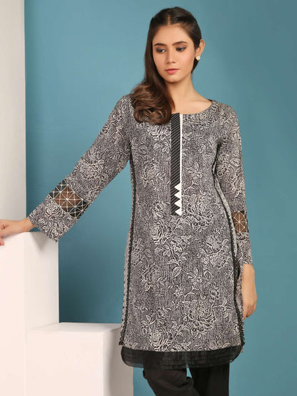 Edenrobe - Pret 1Pc Embroidered Black Shirt - ELTKE19-66799