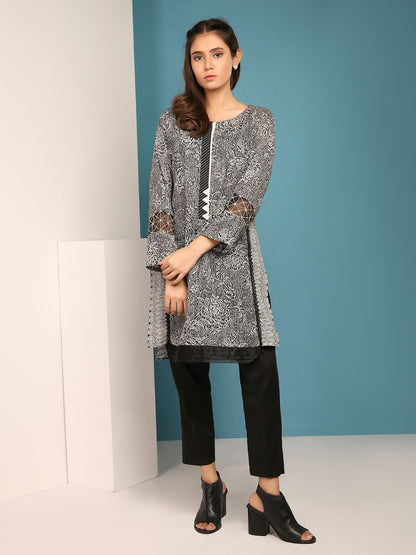 Edenrobe - Pret 1Pc Embroidered Black Shirt - ELTKE19-66799