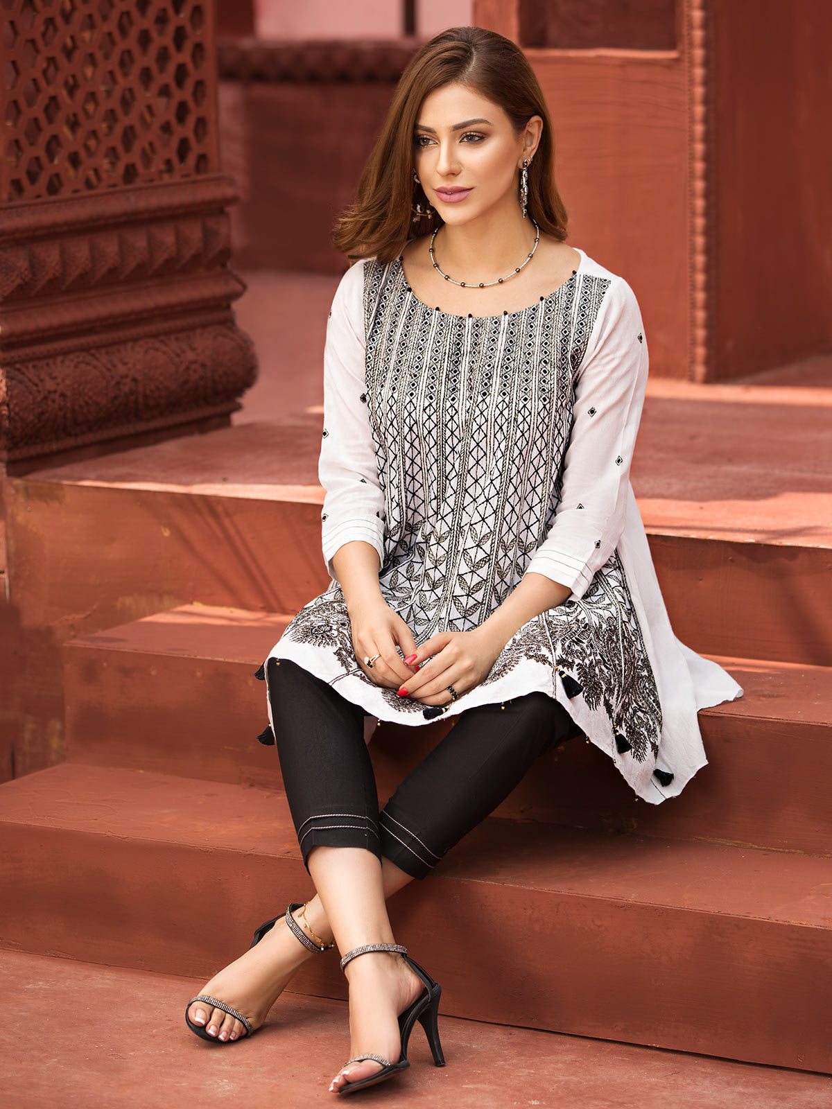 Edenrobe - Pret 2Pc Embroidered Cambric Shirt Trouser - ELTKE19-66823 (2-PCS)
