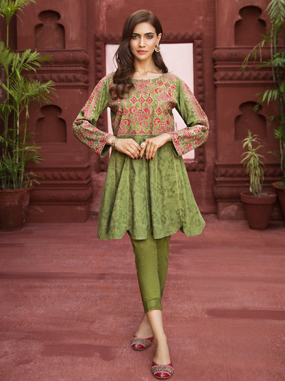 Edenrobe - Pret 2Pc Embroidered Jacquard Shirt Trouser - ELTKE19-66838 (2-PCS)