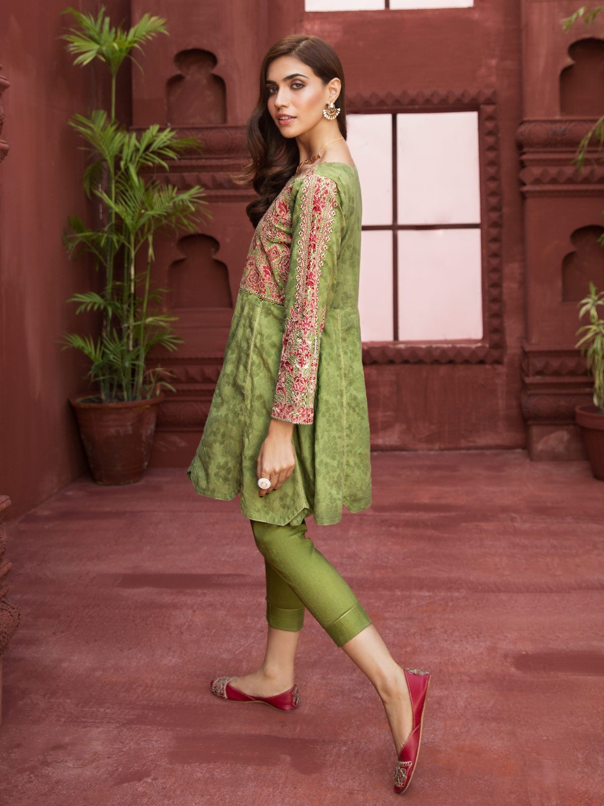 Edenrobe - Pret 2Pc Embroidered Jacquard Shirt Trouser - ELTKE19-66838 (2-PCS)