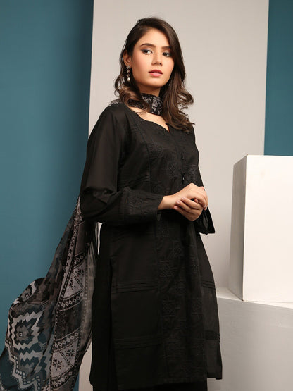 Edenrobe - Pret 2Pc Embroidered Cotton Shirt Dupatta - ELTKE19-66877 (2PC-D)