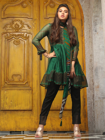 Edenrobe - Pret 3Pc Embroidered Silk Suit - ELTKE19-66903 (3-PCS)