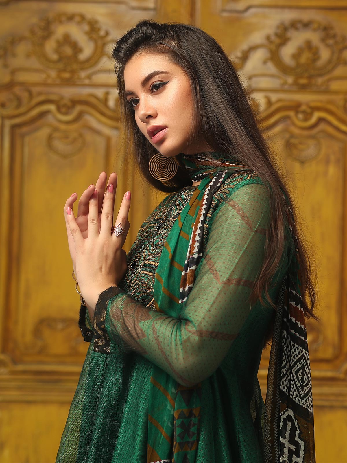 Edenrobe - Pret 3Pc Embroidered Silk Suit - ELTKE19-66903 (3-PCS)