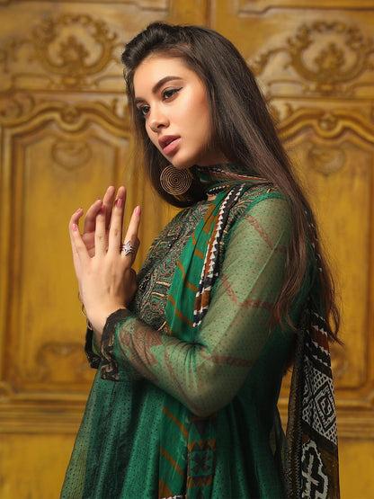 Edenrobe - Pret 3Pc Embroidered Silk Suit - ELTKE19-66903 (3-PCS)