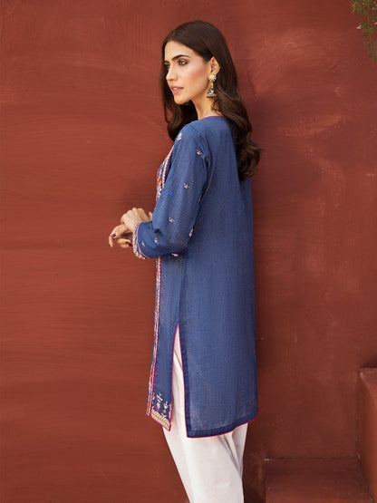 Edenrobe - Pret 1Pc Embroidered Blue Shirt - ELTKE19-66910