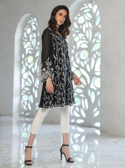 Edenrobe - Pret 1Pc Embroidered Black Shirt - ELTKE19-66912