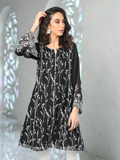 Edenrobe - Pret 1Pc Embroidered Black Shirt - ELTKE19-66912