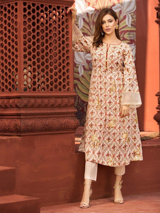 Edenrobe - Pret 1Pc Embroidered Mesuri Zari Shirt - ELTKE19-66917
