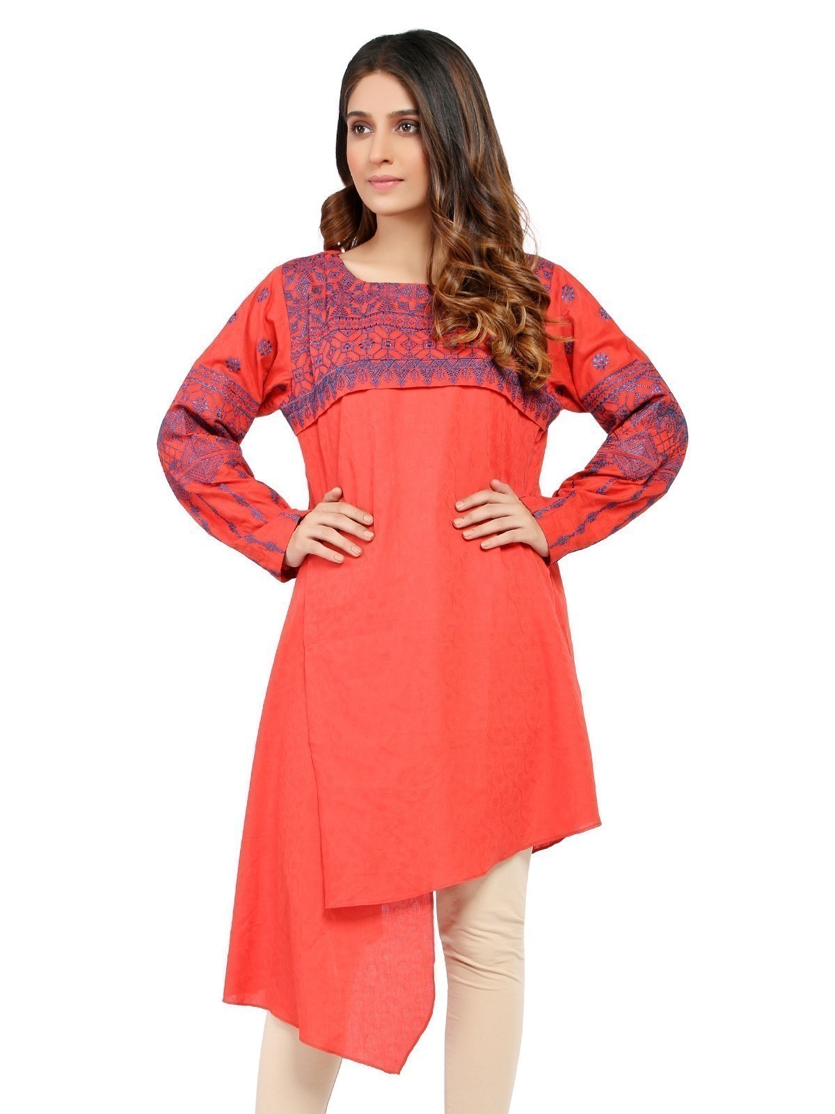 Edenrobe - Pret 1Pc Embroidered Jacquard Shirt - ELTKE19-66926