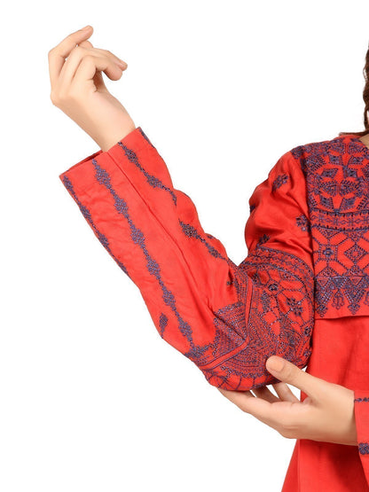 Edenrobe - Pret 1Pc Embroidered Jacquard Shirt - ELTKE19-66926