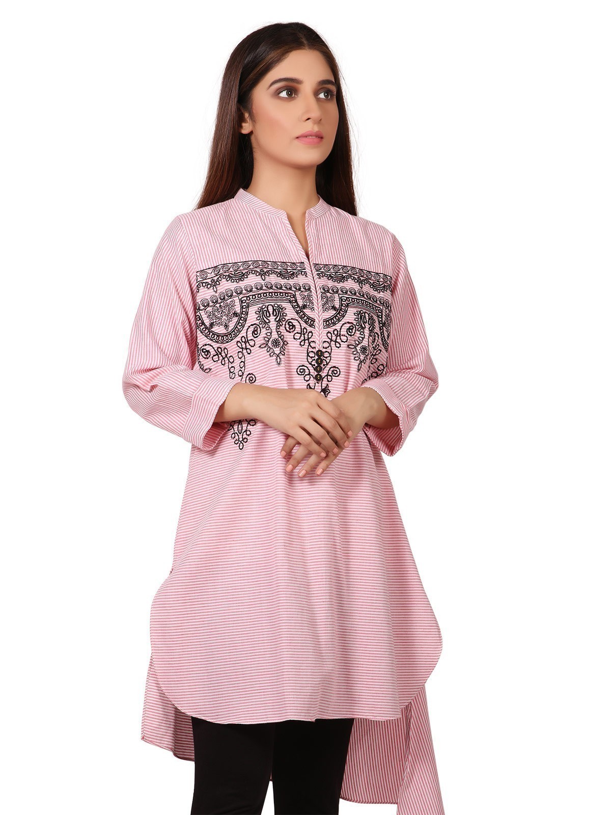 Edenrobe - Pret 1Pc Embroidered Cotton Shirt - ELTKE19-66971