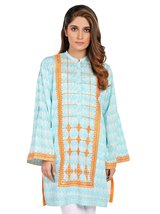 Edenrobe - Pret 1Pc Embroidered Aqua Shirt - ELTKE19-66978