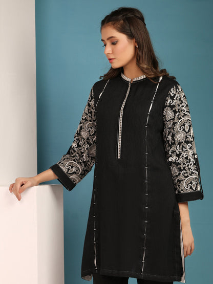 Edenrobe - Pret 1Pc Embroidered Jacquard Shirt - ELTKE19-66985