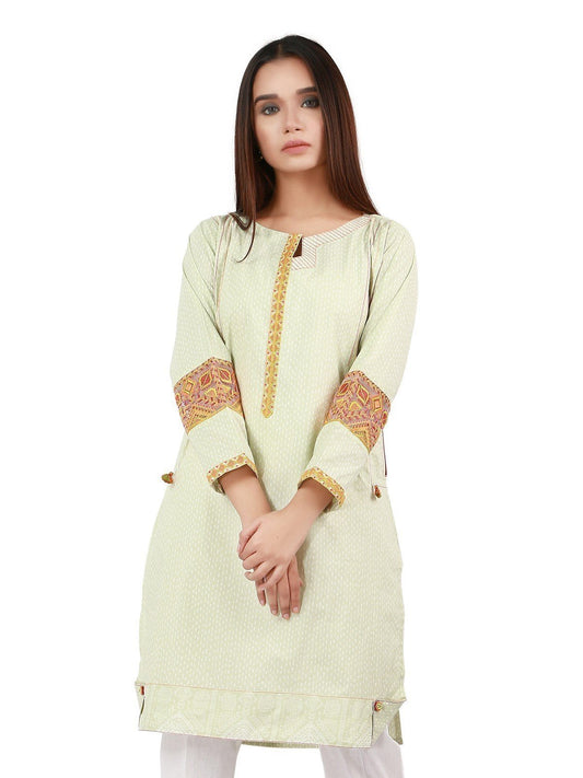 Edenrobe - Pret 1Pc Embroidered Green Shirt - ELTKE19-66990