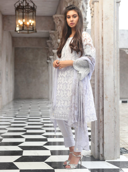 Edenrobe - Pret 2Pc Embroidered Silk Shirt Dupatta - ELTKE19-66991 (2-PCS)