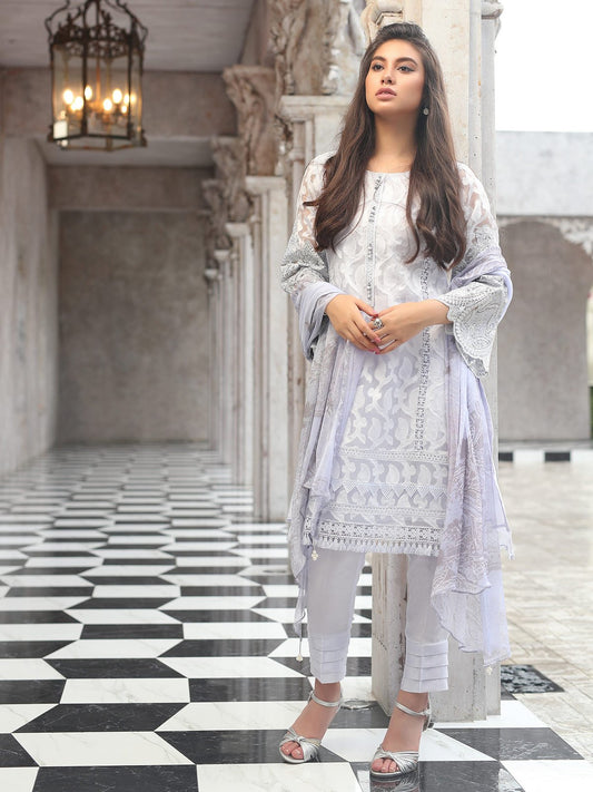 Edenrobe - Pret 2Pc Embroidered Silk Shirt Dupatta - ELTKE19-66991 (2-PCS)