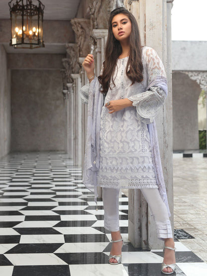 Edenrobe - Pret 2Pc Embroidered Silk Shirt Dupatta - ELTKE19-66991 (2-PCS)