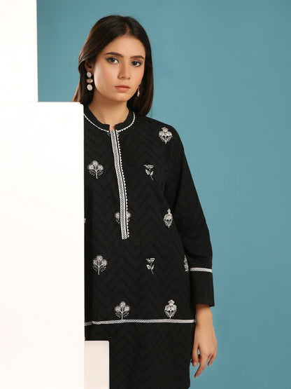 Edenrobe - Pret 1Pc Embroidered Black Shirt - ELTKE19-67009