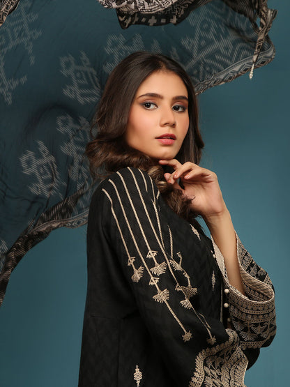 Edenrobe - Pret 2Pc Embroidered Jacquard Shirt Dupatta - ELTKE19-67015 (2PC-D)