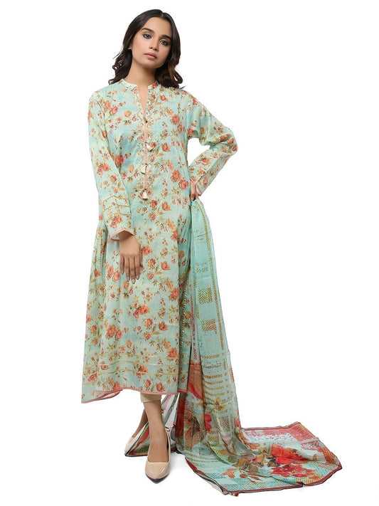 Edenrobe - Pret 2Pc Embroidered Lawn Shirt Dupatta - ELTKE19-67035 (2PC-D)