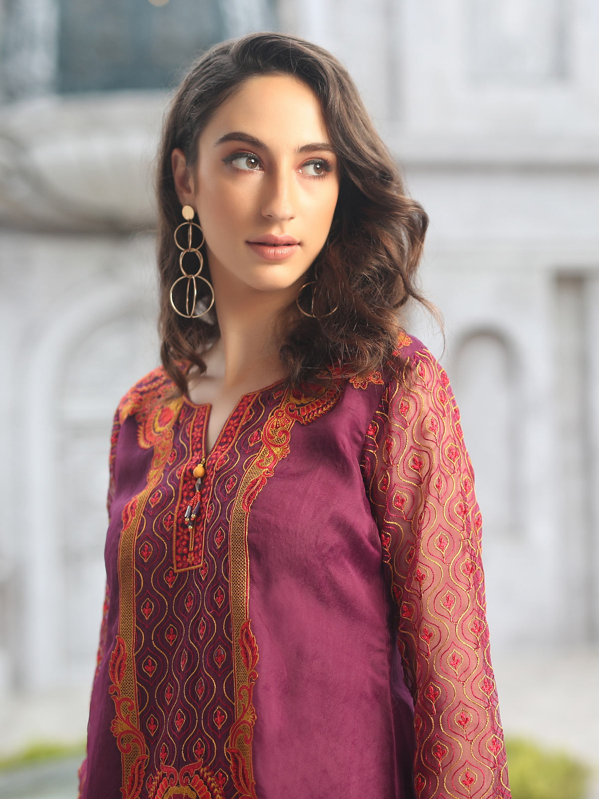 Edenrobe - Pret 3Pc Embroidered Silk Suit - ELTKE19-67041 (3-PCS)