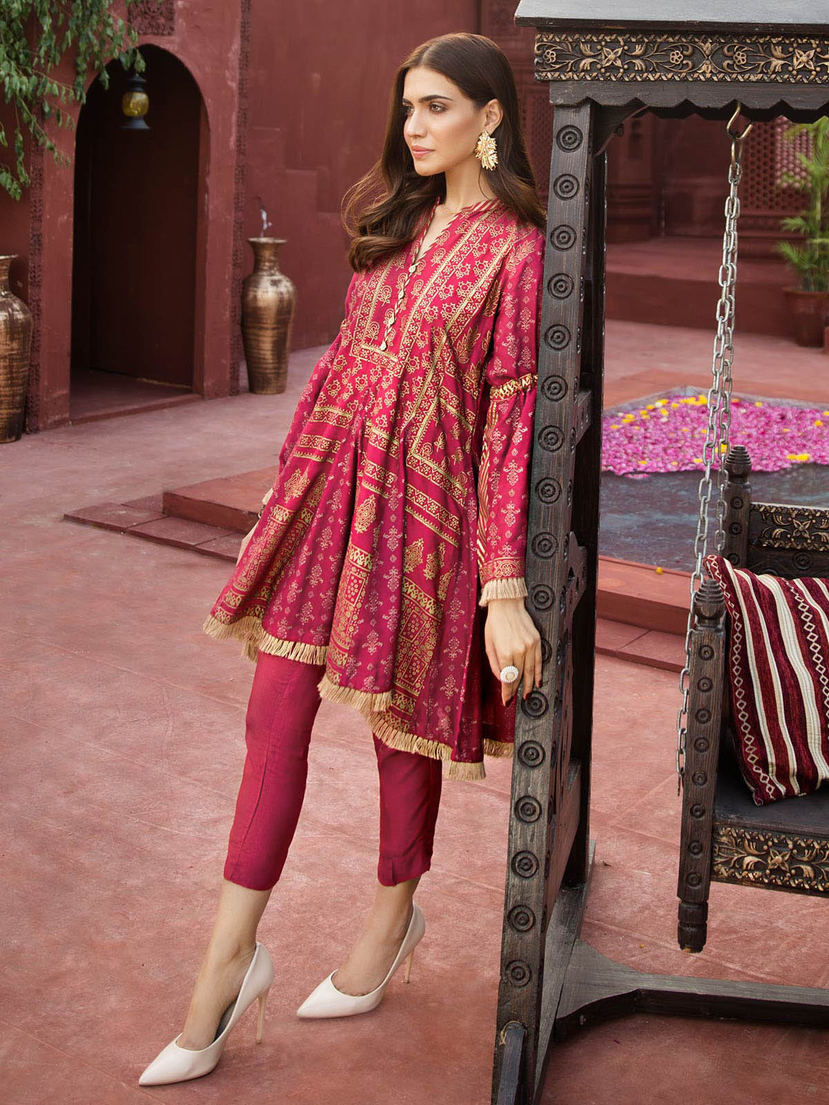 Edenrobe - Pret 1Pc Printed Jacquard Shirt - ELTKP19-66453