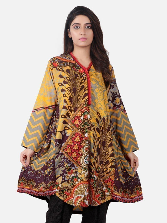 Edenrobe - Pret 1Pc Printed Mustard Shirt - ELTKP19-66597