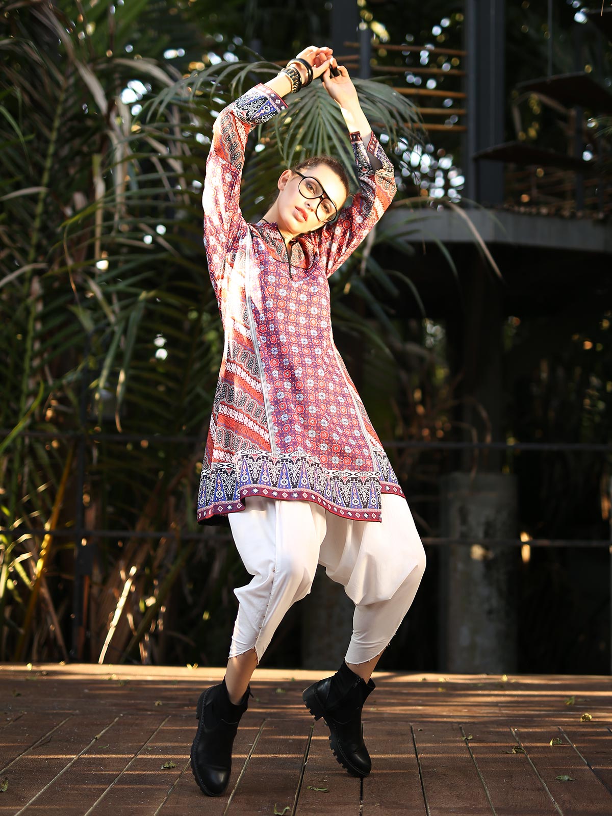 Edenrobe - Pret 1Pc Printed Maroon Shirt - ELTKP19-66607