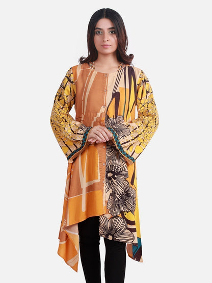 Edenrobe - Pret 1Pc Printed Fawn Shirt - ELTKP19-66640