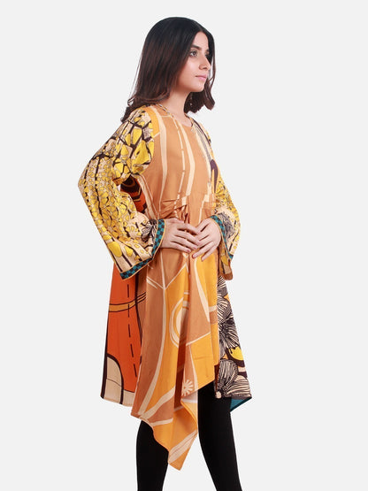 Edenrobe - Pret 1Pc Printed Fawn Shirt - ELTKP19-66640