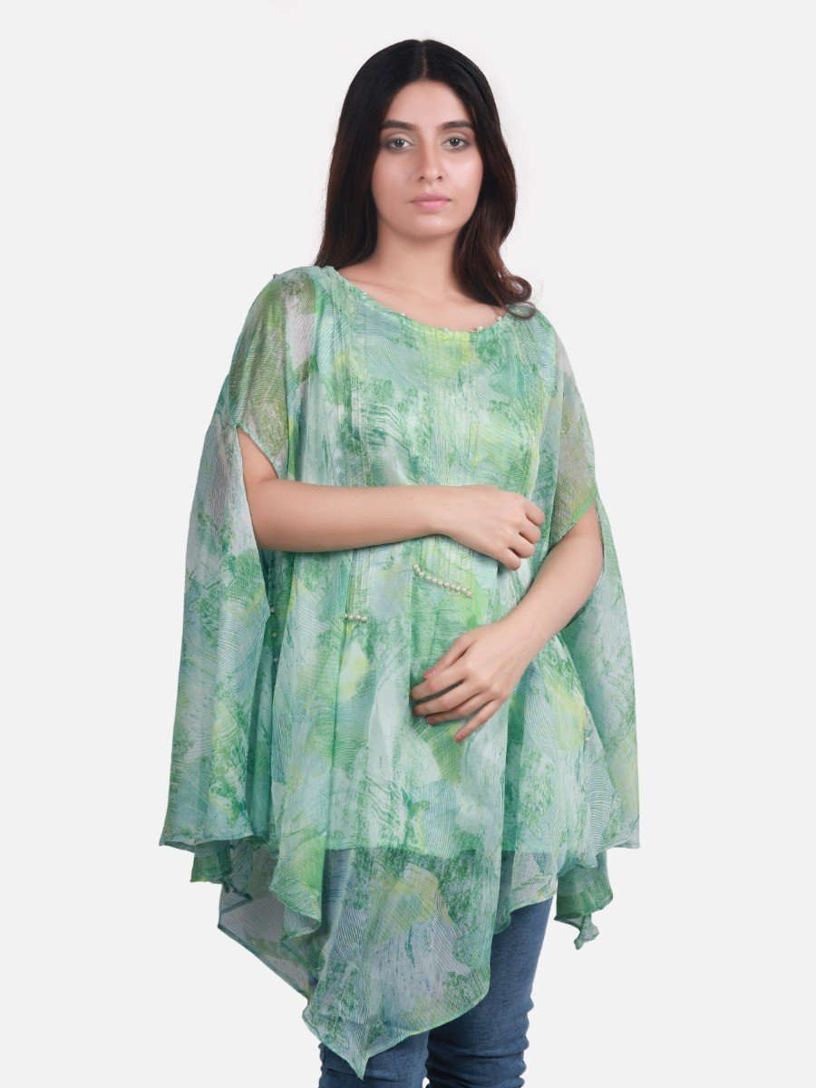 Edenrobe - Pret 1Pc Printed Green Shirt - ELTKP19-66662