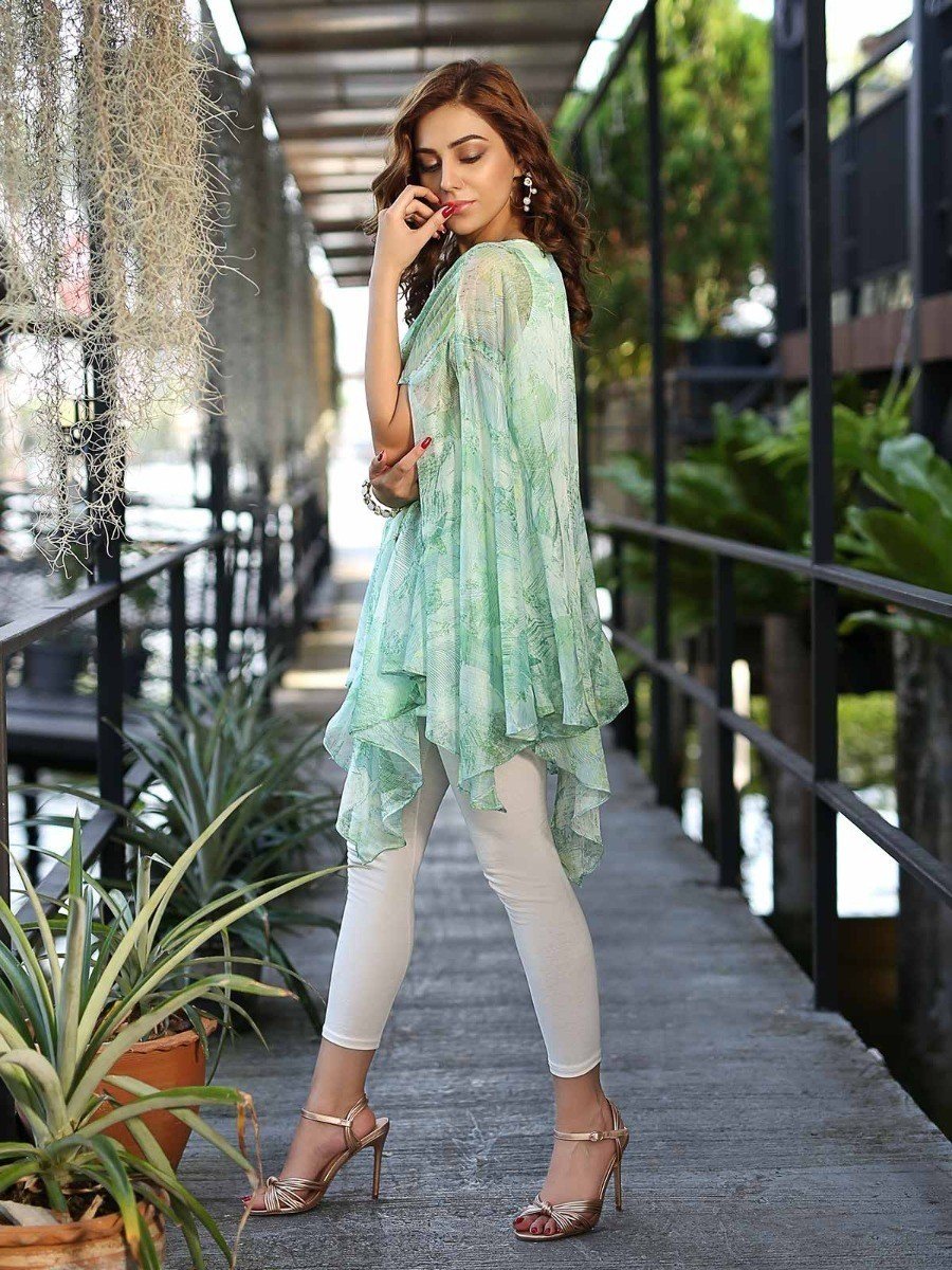 Edenrobe - Pret 1Pc Printed Green Shirt - ELTKP19-66662