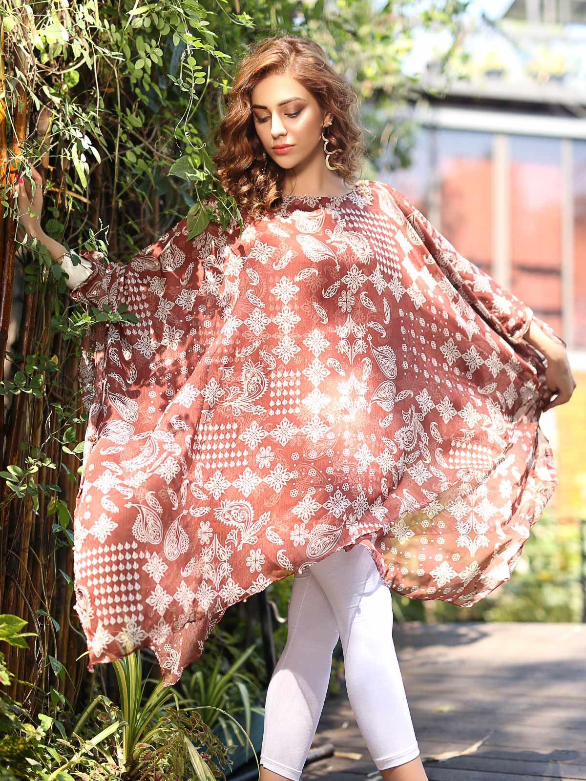Edenrobe - Pret 1Pc Printed Silk Shirt - ELTKP19-66675