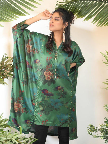 Edenrobe - Pret 1Pc Printed Green Shirt - ELTKP19-66677