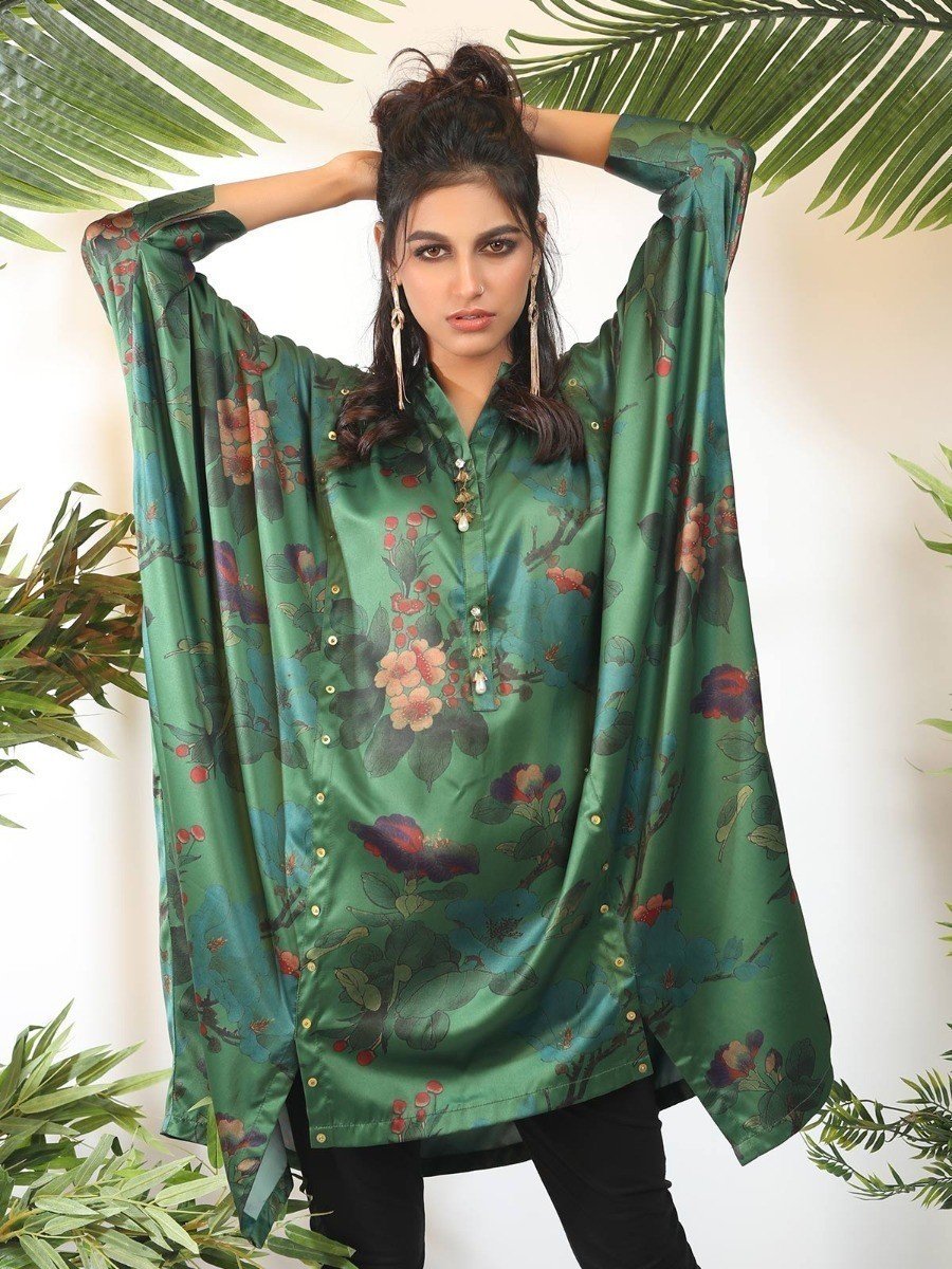 Edenrobe - Pret 1Pc Printed Green Shirt - ELTKP19-66677
